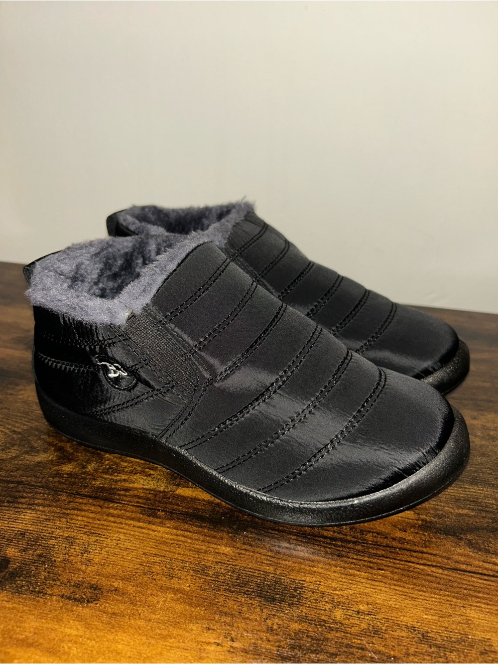 Belro Black Waterproof Winter Slip-On Boots Snow Shoes